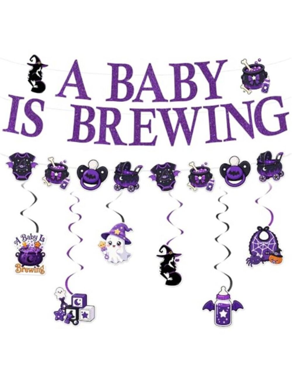 Halloween Baby Shower Decorations, A Baby is Brewing Gender Reveal Decor